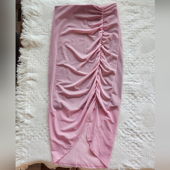 NWT Free People Lilac Wine Medium New Side Gather Layered Skirt Sheer - Picture 7 of 13